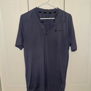Nike Men's Gray Dri-FIT Blade Collar Golf Polo